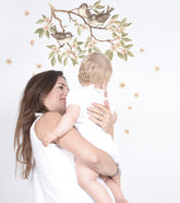 OH DEER - Stickers muraux - Branche fleurie et oiseaux